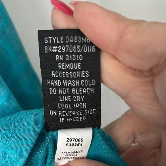 Vince Camuto Blue Asymmetrical Sleeveless Tank Top - Picture 3 of 3